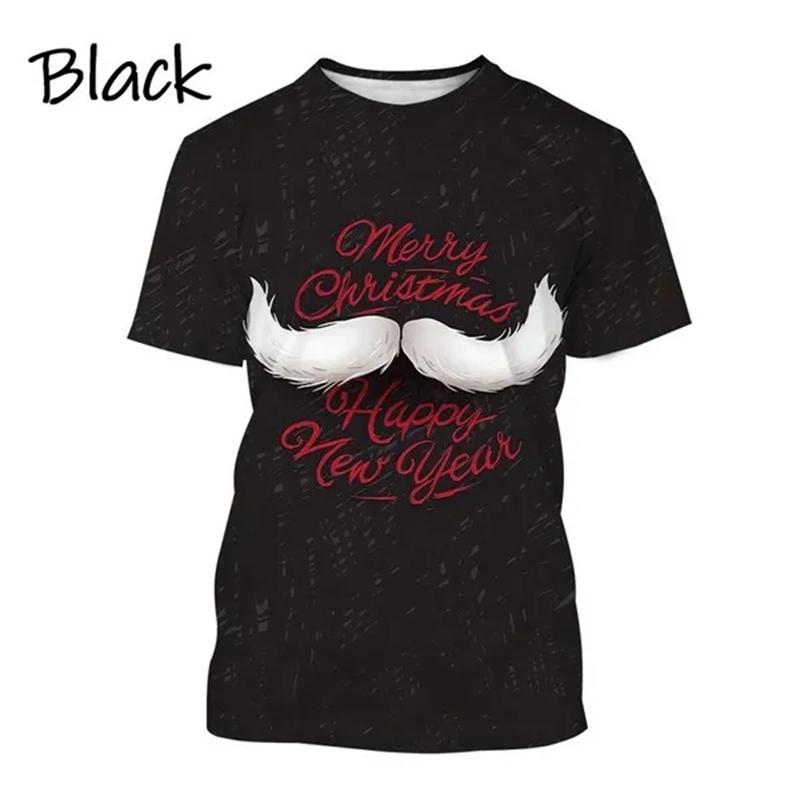 Happy New Year! Hot Selling Men And Women 3D Printed T-Shirt Short Sleeve Fashion Casual Christmas Art T-Shirt Unisex Tops Tees