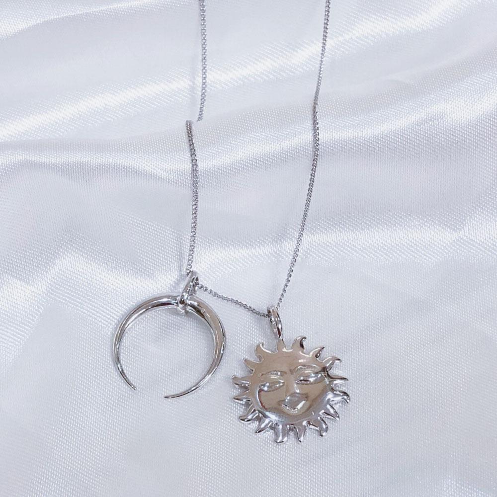 

Корейская версия свитера с цепочкой, простая и универсальная, длинное женское ожерелье с солнцем и луной, студенческая цепочка, ювелирное изделие