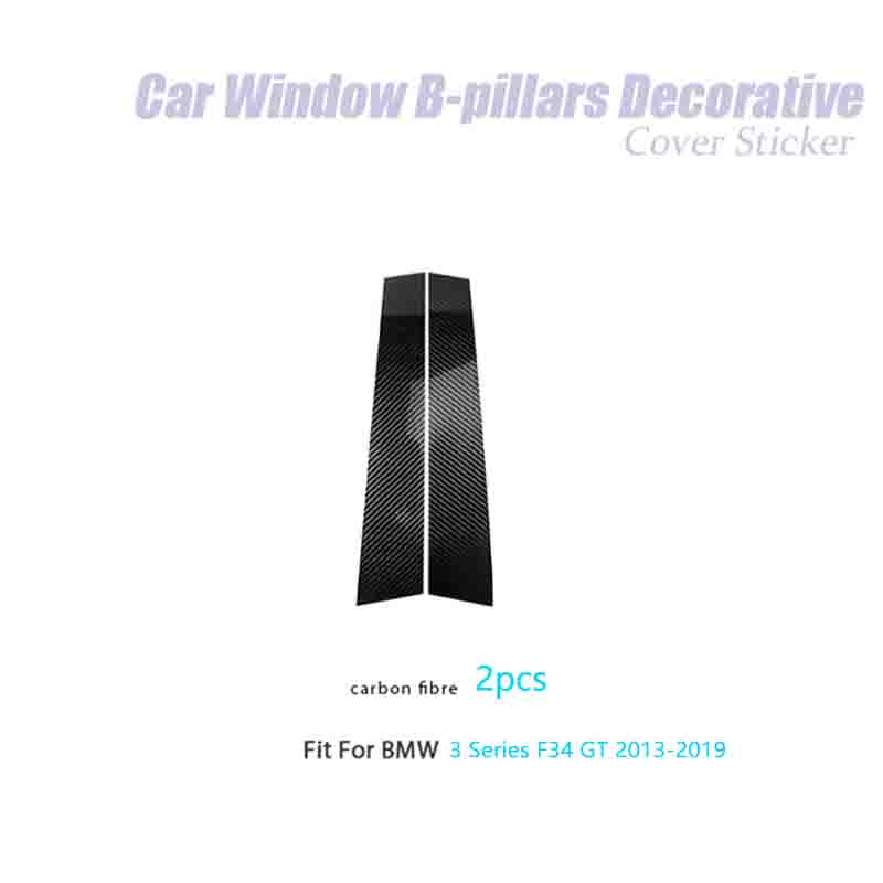 Carbon Fiber Car Window B-pillars Decorative Sticker For BMW X1 X3 X5 X6 Series 1 3 5 E90 F34 F07 Car Styling Trim