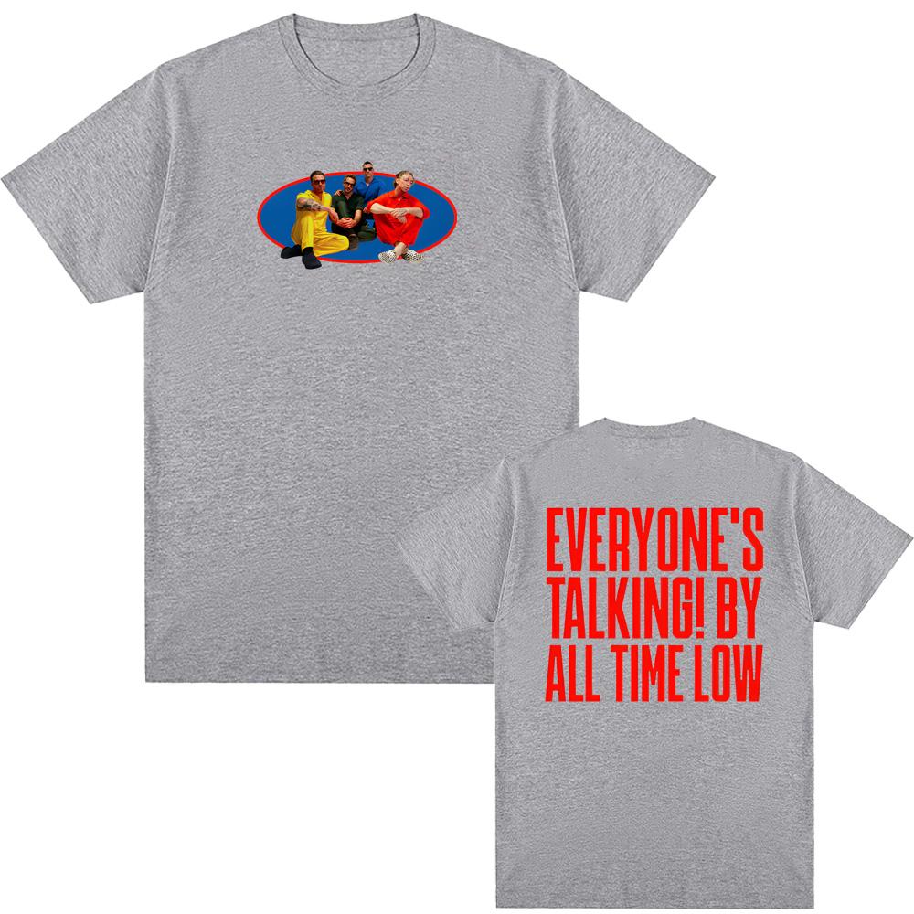 Everyones Talking Ringer TShirt Back All Time Low Summer Same As Official Website Tees 100Cotton High Quality Round Neck