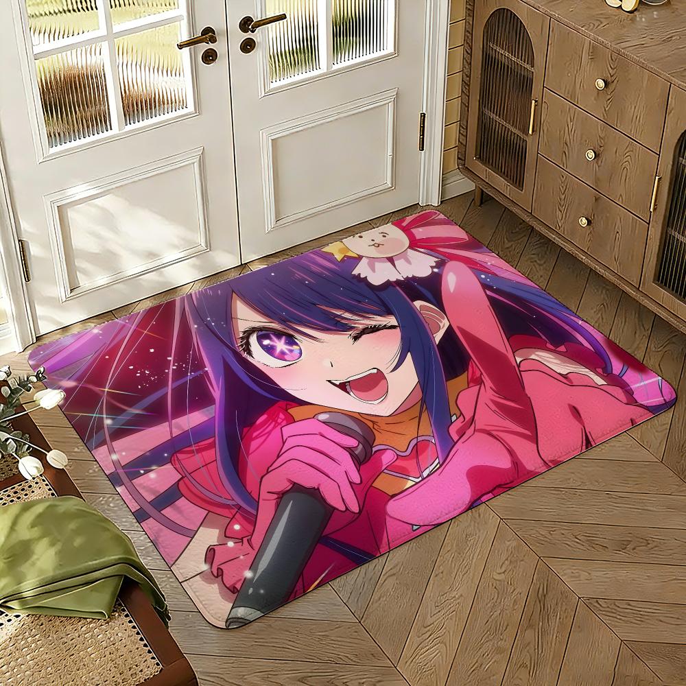 Oshi No Ko Floor Mat Soft Thickened Absorbent Non-Slip Bedroom Living Room Door Mat Home Decor Flannel Rugs