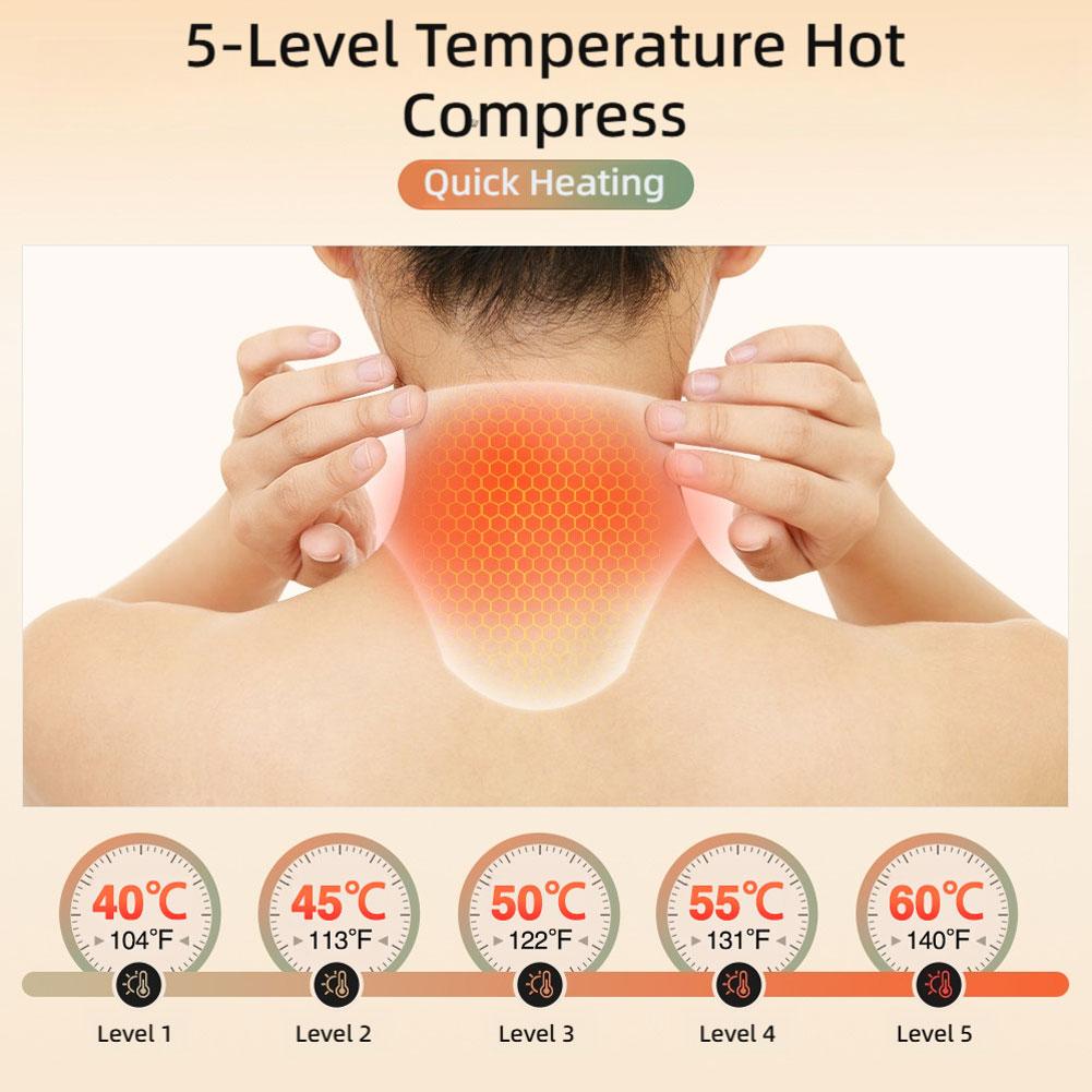 Graphene physiotherapy hot compress intelligent temperature control Neck Heating Pad 3 Levels Vibration Neck Warmer Wrap Massage