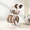 Metal Hair Scrunchie Stand,3 Tier Tabletop Jewelry Organizer,Multipurpose Lacquered Finish Accessory Holder,Elegant Display for Hair Accessories