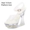Fashion Designer Sandals Sandalias Women 2025 Summer New Flowers Transparent High Heels 14.5cm Platform Thick Heel Ladies Banquet Shoes