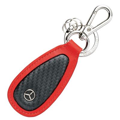 [Coleção Mercedes-Benz] Chaveiro Genuíno, Carbono Macio, Vermelho