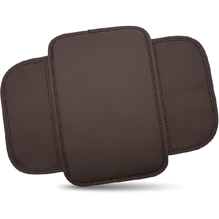 Car Center Console Cover, Leather Armrest Cover Cushion With 2 Storage Bags, Soft Centre Console Protector Covers, Universal Car Interior