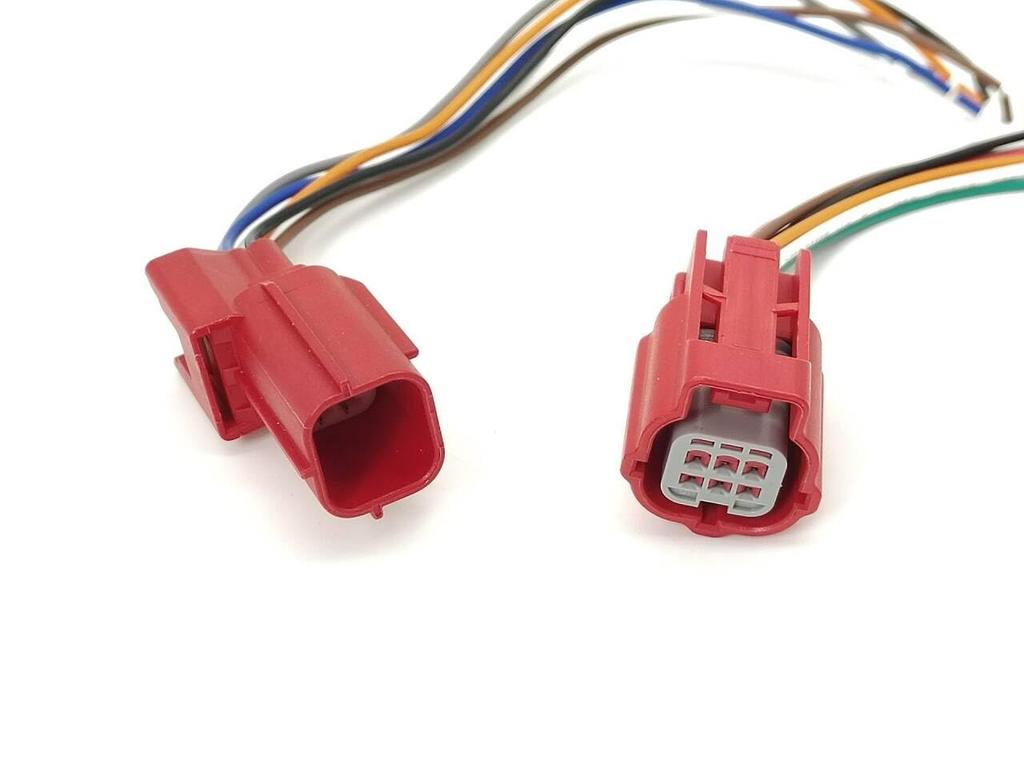 Generic Waterproof Motorcycle OBD2 Diagnostic Connector Set - 6 Pin Male Plug and Female Socket with Cable for Honda Yamaha