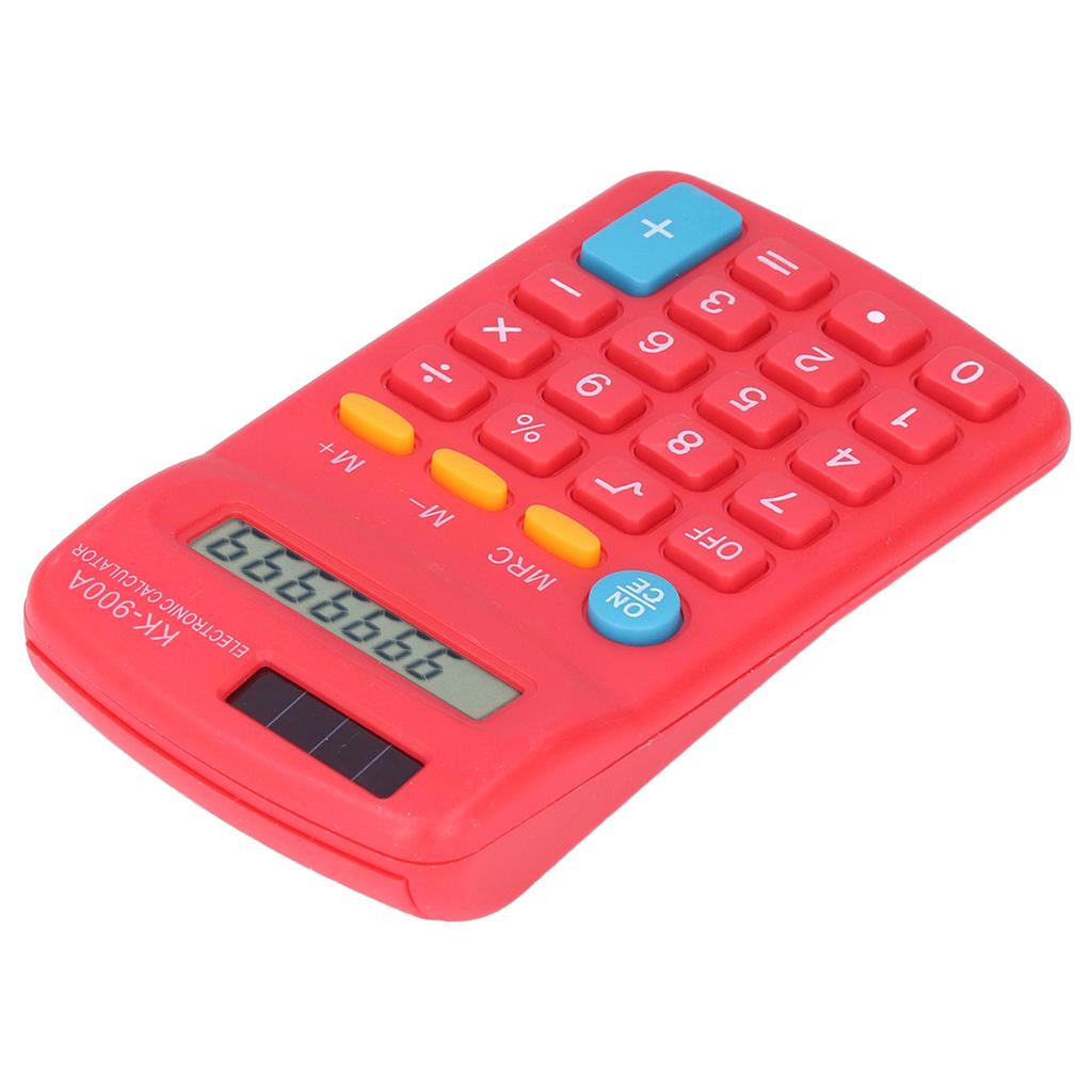 Mini Calculators Handheld 8 Digit with LCD Display Sensitive Button Solar Battery Dual Power for Office School Business