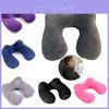 Three-piece Set Of Inflatable Neck Pillows For Long Trips Pvc Material With Plush Fabric