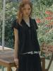 EIGHT DAYS A WEEK Ad706 Layered Short Sleeve Blouse Black