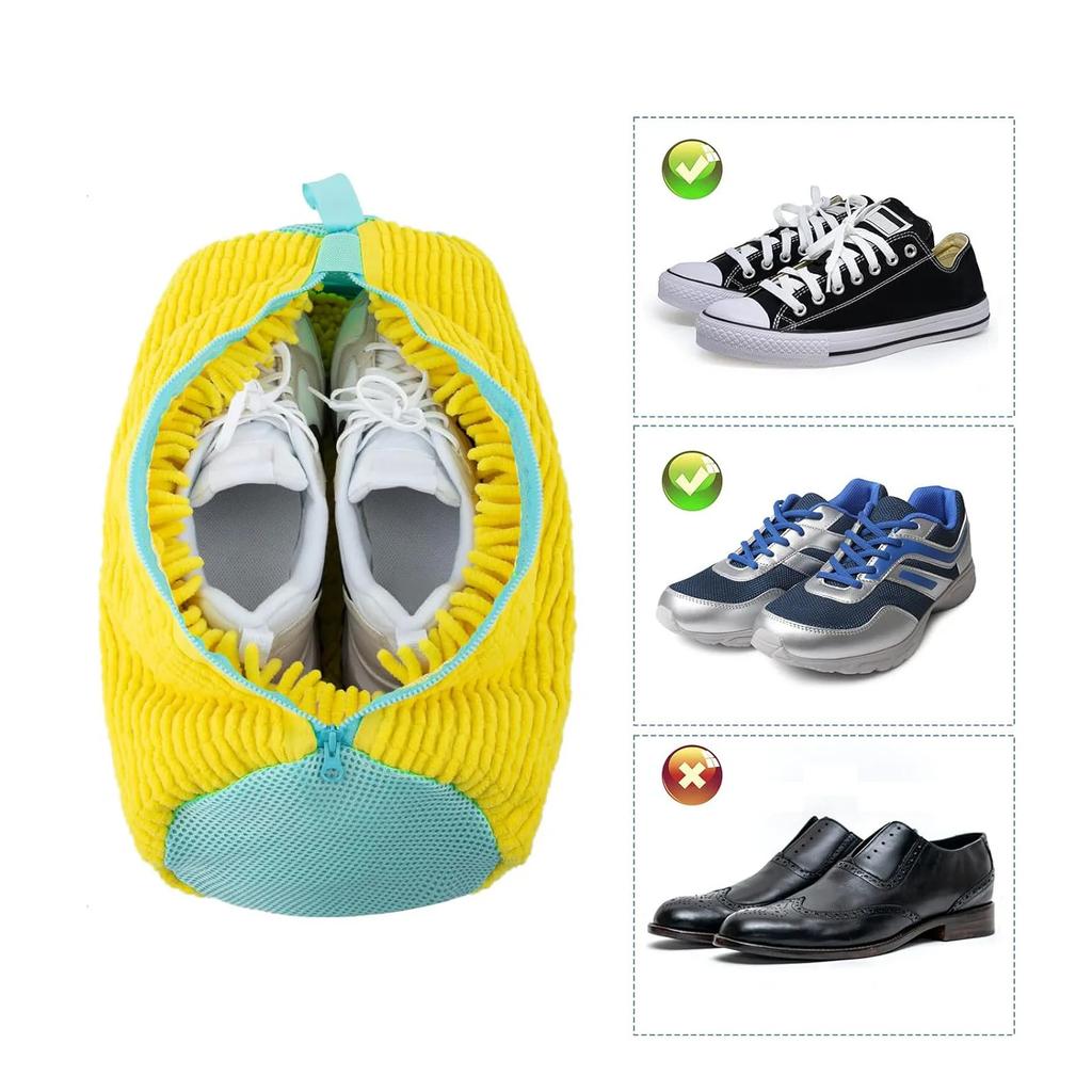 1PC Shoe Washing Machine Bag Cotton Laundry Bag Reusable Plush Fiber Clean Laundry Bags 360° Wrap-Around Clean Wash Bag Storage