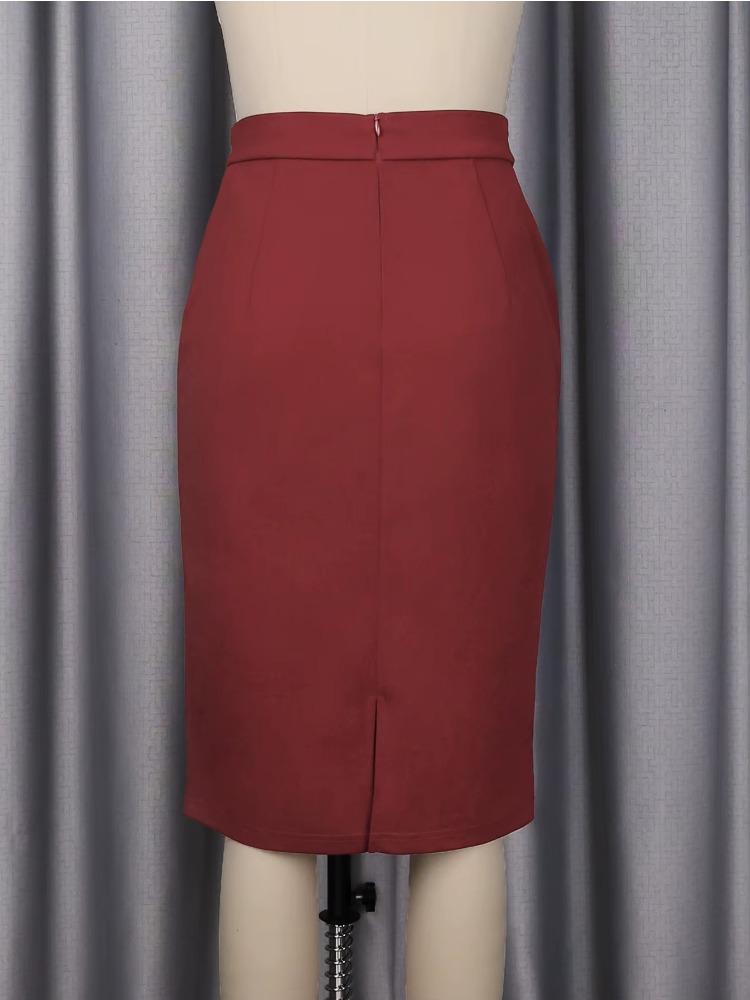 Eleganter Damen Paket Hüft Bleistiftrock Hohe Taille Tasche Büro Damen Stilvolle Arbeitsröcke