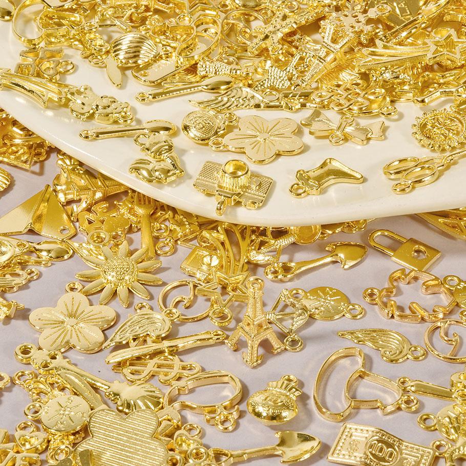 30pcs/Lot Random Mix Vintage Silver/Gold Color Bright/Matte Cute Metal Charms For Jewelry Making Supplies Butterfly Pendant Bulk