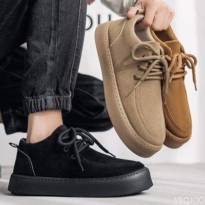 Spring Autumn Men's Retro Casual Shoes Versatile Thick Soled Shoes Comfortable Anti Slip Wear Resistant Men's Shoes