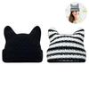Woman Knitted Cat Ear Little Devil Hat Fashion Handmade Ears Beanie Warm Woman Horn Knit Devil Q4E6