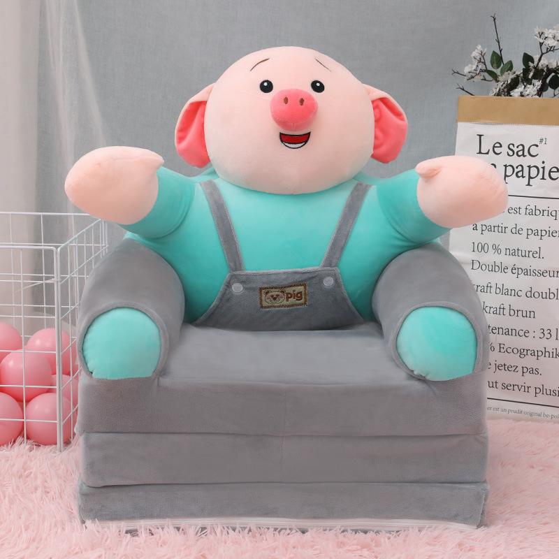 Faltbares Kindersofa, Plüsch, weich, niedlich, Cartoon-Kinder-Couchbett mit Armlehnen für Jungen- und Mädchenschlafzimmer