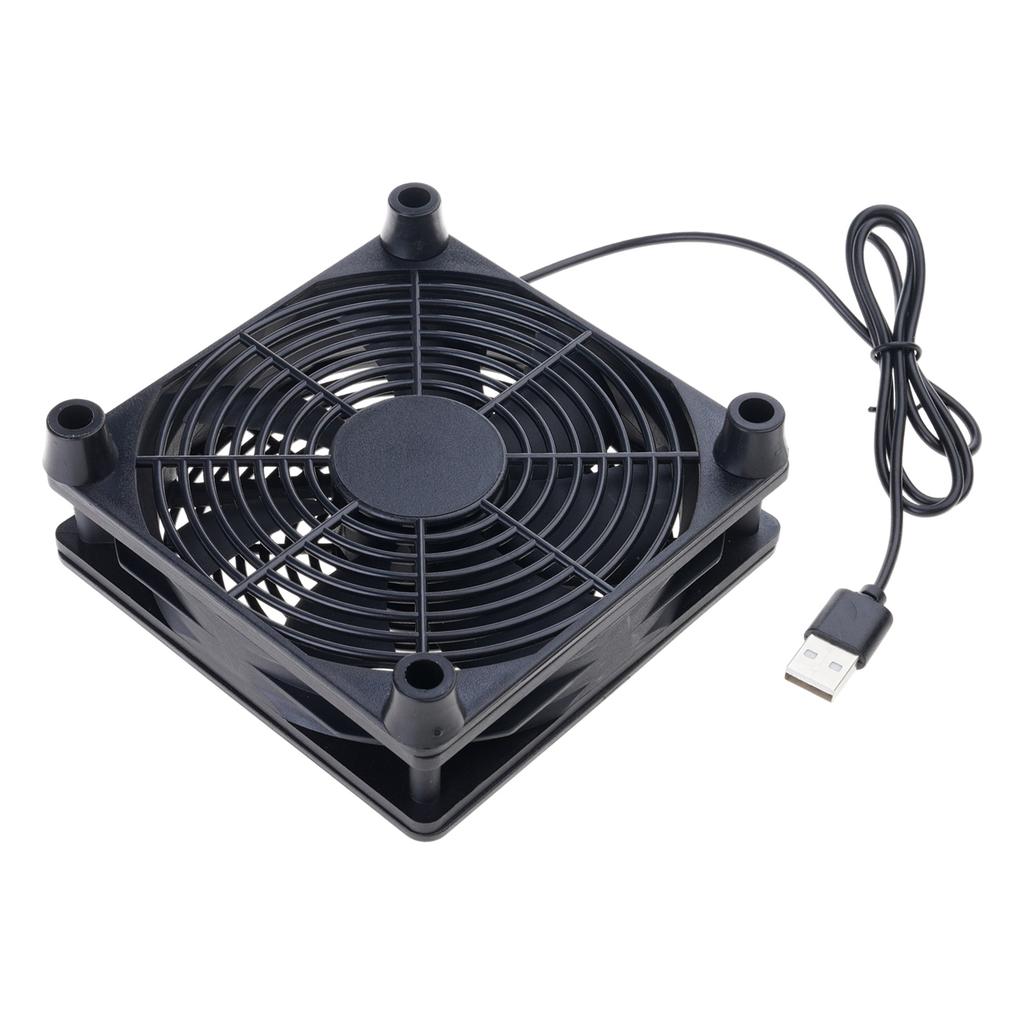 DC 5V USB Powered Router Fan Heat Dissipation Stents PC Cooler TV Box Wireless Cooling 120mm with Protective Net Qui