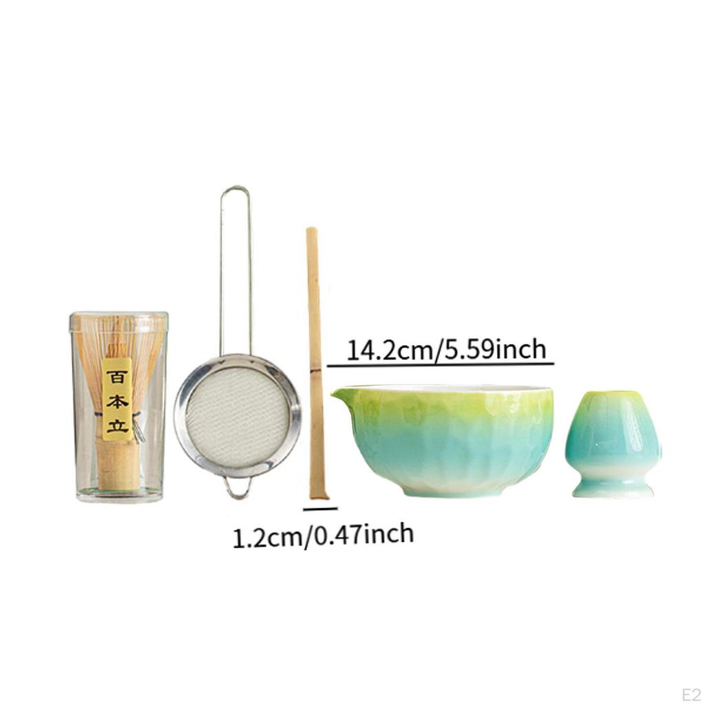 5-teiliges Matcha-Set, Porzellan, handgefertigt, chinesische traditionelle Utensilien für Teeliebhaber Schale