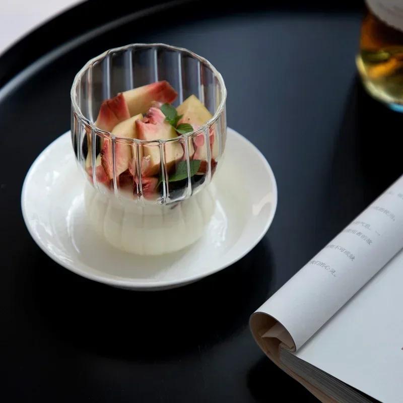 300ML Cute Glass Cup Ice Tea Cup Heat resistant Glassware Drink Fruit Juice Latte Cup Breakfast Milk Wine Beer Cocktail Cups