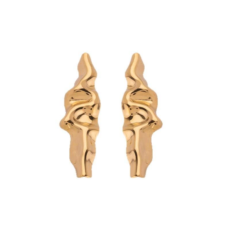 Minimalist Metal Personality Earrings Golden Silver Geometry Long Big Drop Earrings Round Leaf Water Droplet Jewelry Gifts
