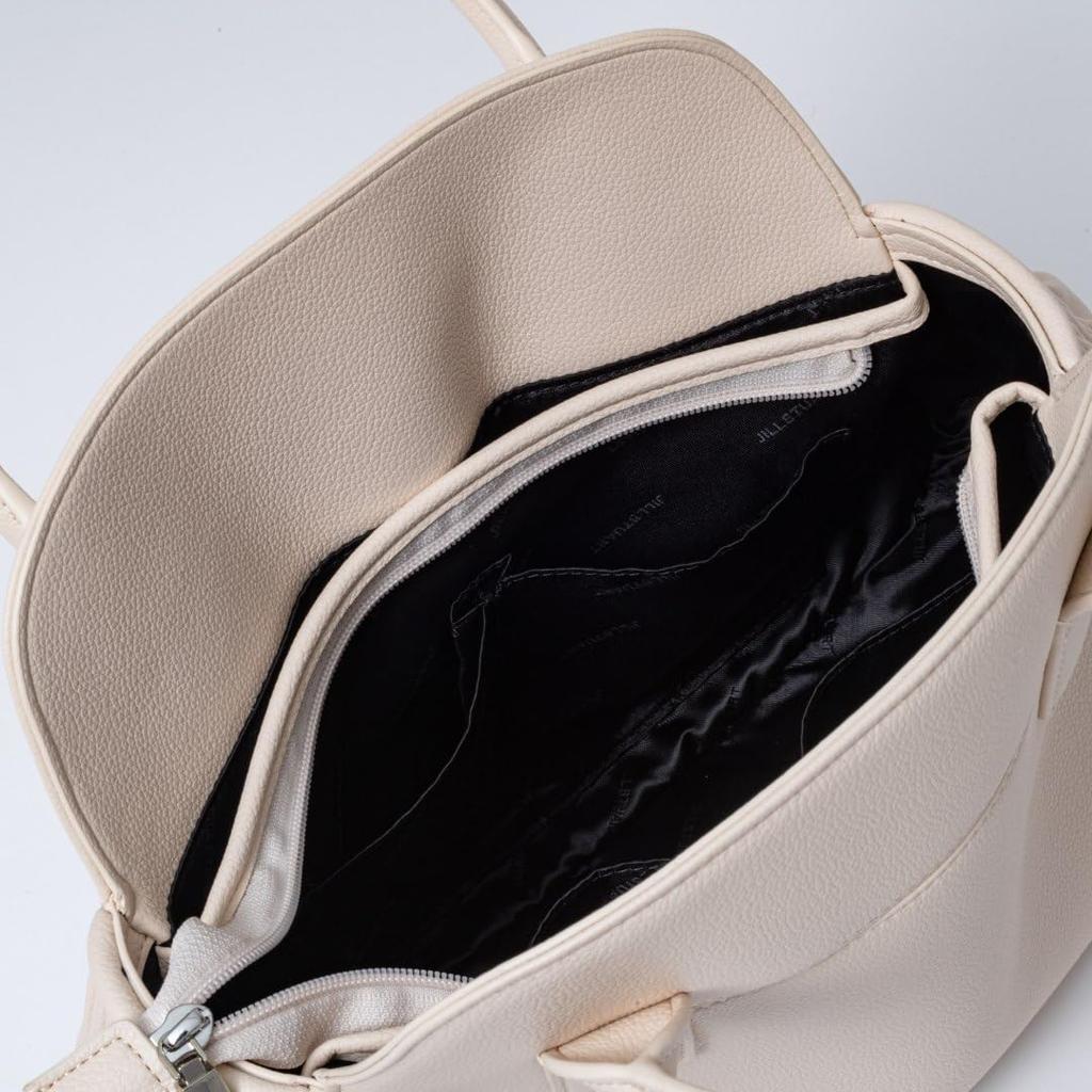 Jill Stuart Imploop Crystal Buckle Tote Bag with Feminine Belt Design in Ivory Women's (JSLH5CH1)