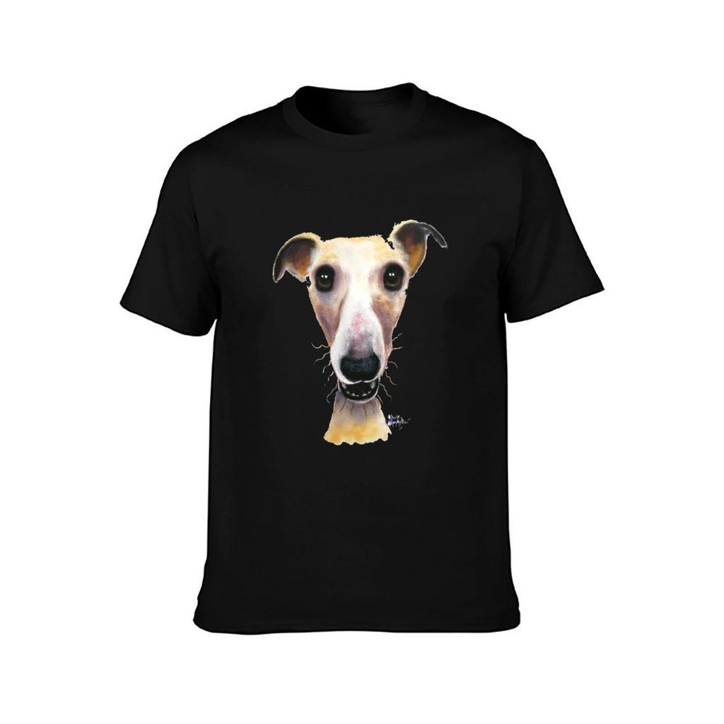 WHiPPeT GReYHouND DOG PRiNT HOLLYWOLLY BY SHIRLEY MACARTHUR TShirt Soft Casual Short Sleeve Cotton Tee