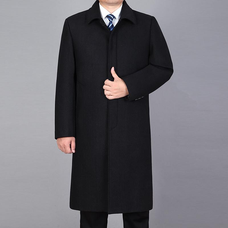 Men Woolen Coat Autumn Man Wool Blend Overcoat Winter Wool Long Jacket
