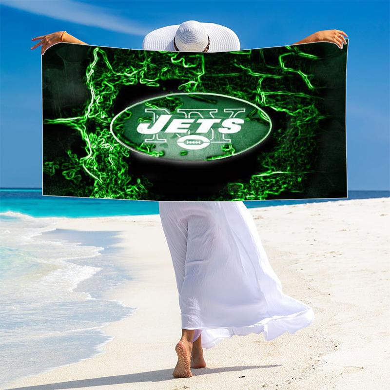 New york jets Logo Print Beach Towel, Large Soft Quick Dry Towel for Beach Camping Swimming