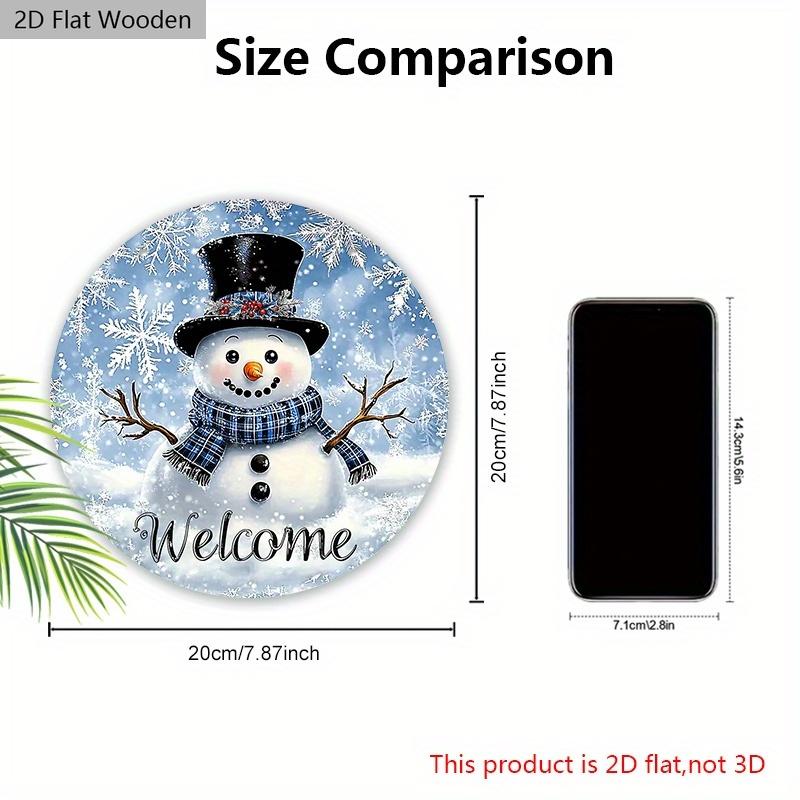 Rustic Christmas Wooden Sign with Adorable Snowman Pattern - Navidad Welcome Sign for Front Door, Wall Hanging Decor - Ideal Christmas Decoration