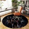 1pc Football Players Pattern Office Round Rugs, Under Chair Round Rugs for Living Room, Bedroom, Bathroom Decoration Carpet 091881