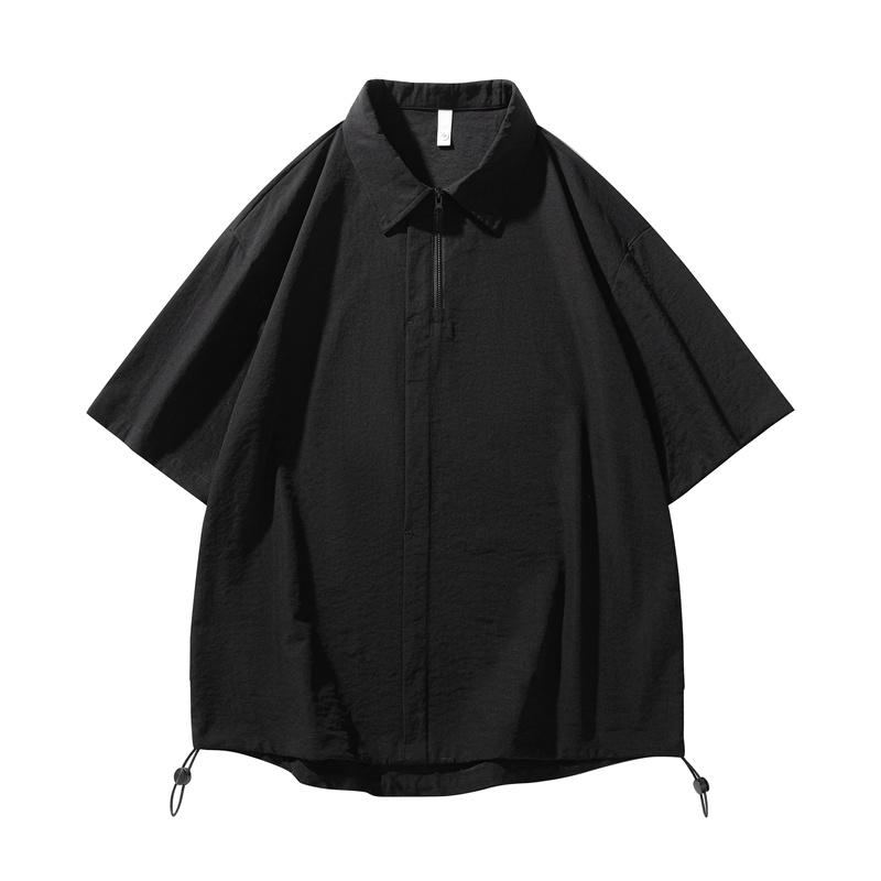 Retro Workwear Short Sleeved Shirt Men's Loose Collared Casual Shirt Summer Shirt