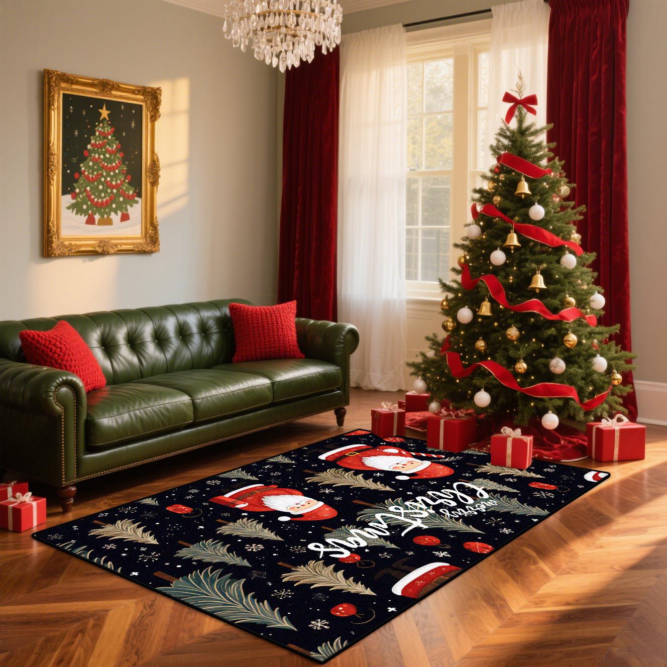 

Рождественское украшение в американском стиле, ковры для гостиной, домашняя диванная зона, нескользящий моющийся коврик, прикроватный коврик для спальни для детей 60*90cm