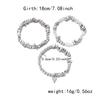 3Pcs/Set Fashion Retro Baroque Bracelet for Women Sweet Heart Pendant Elastic String Irregular CCB Bead Stacked Bracelet Jewelry