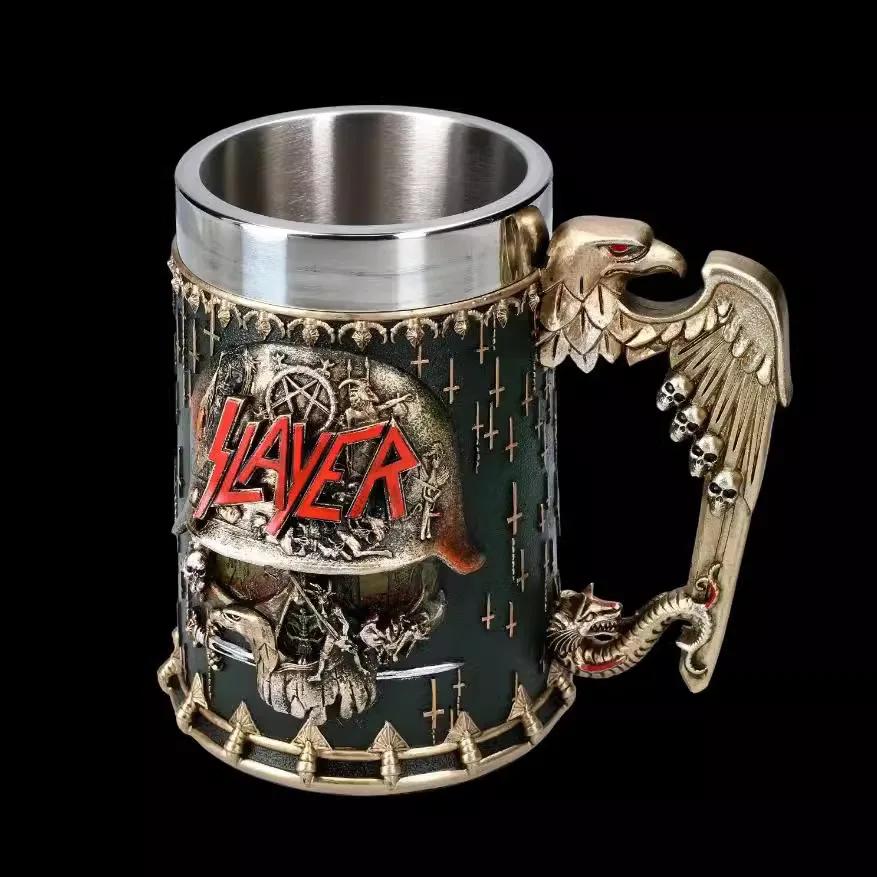 Fantasy retro Norwegian Mythology 600ml beer mug resin stainless steel insert Stein large wine glass Halloween gift