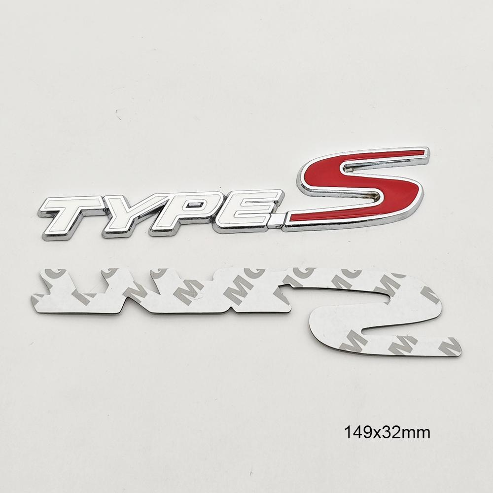 

3D Metal Car Sticker Type-R Type-S Logo Front Grill Emblem Trunk Badge Decals For Honda Civic CRV HRV Accord Fit RS Acceessories