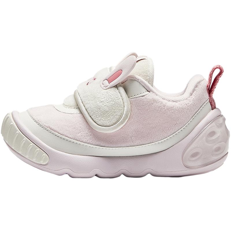 Anta Kids 5U Synthetic Leather Mesh Comfortable Versatile Lightweight Shock Absorbing Low Top Walking Shoes Baby Shoes Pink 322440001-2