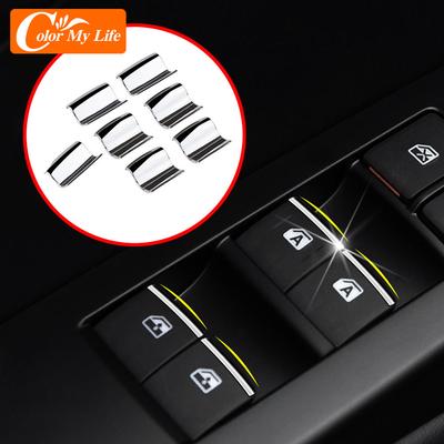 Color My Life ABS Chrome Interior for Lexus CT200H ES300H 7Pcs/Set Windows Lifter Switch Button Decoration Trim