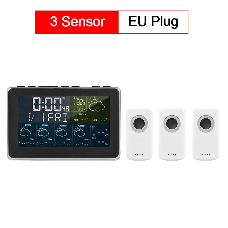 Tuya WiFi Smart Weather Station APP Control Digital Temperature Humidity Monitor, 5 Days Weather Forecast, 3 Alarm Clock Models