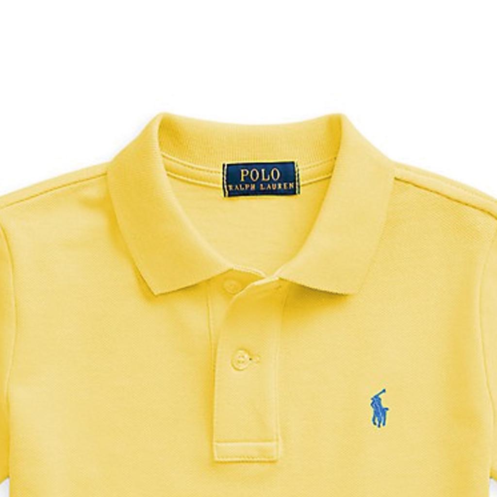 Polo Ralph Lauren T-Shirt Solid Color Logo Embroidery Button Casual Short Sleeve Polo Kids Tops Yellow 323703632-167