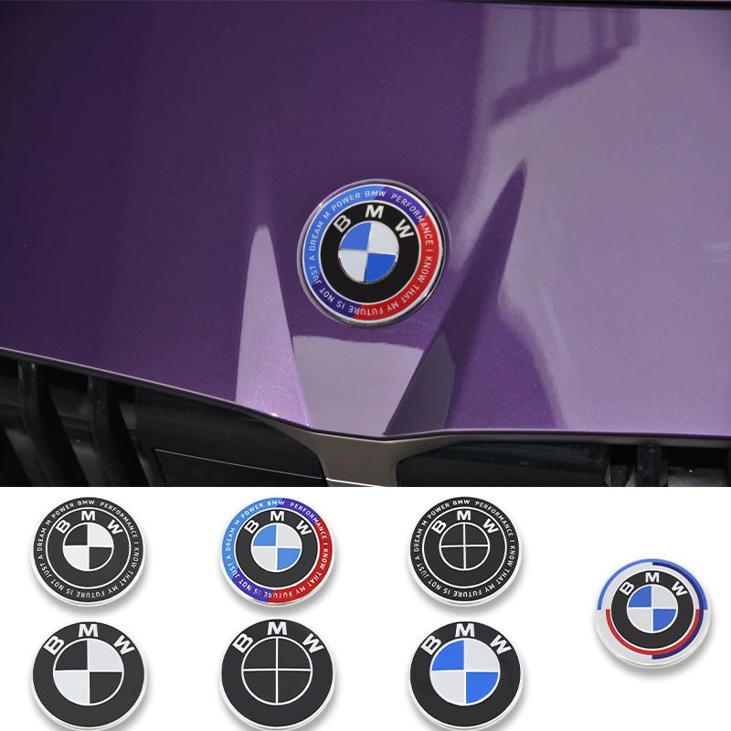 Drswk4 2Pc ABS 82mm 74mm Car Front Hood Emblem Rear Boot Trunk Logo For BMW M G20 G32 G11 X3 X5 X4 X6 X7 G30 G12 F40 F30 X1 Accessories