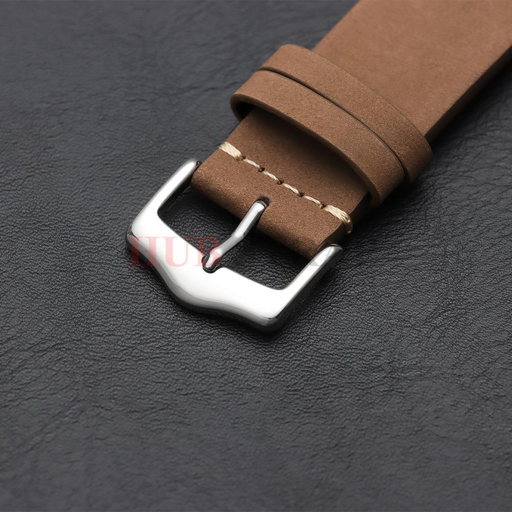 20mm 22mm Quick Release Vintage Matte Soft Suede Leather Strap Brown Watch Bands Calfskin Bracelet Women Men Watch Accessories