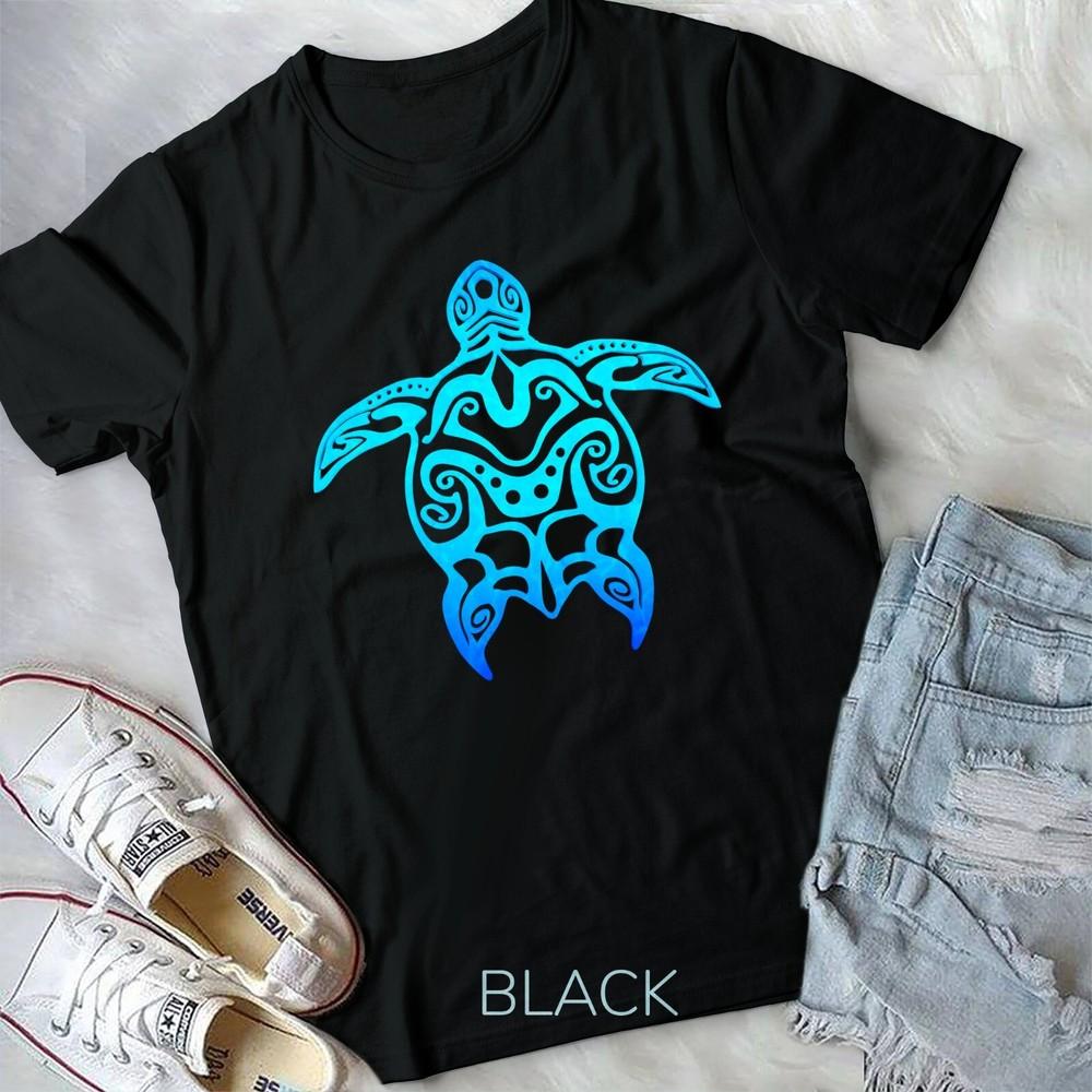 Ocean Blue Tribal Hawaiian Sea Turtle Unisex TShirt S