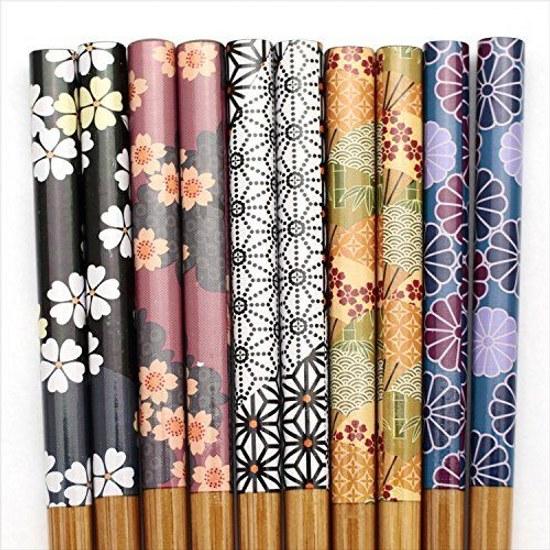 Ishida Made Japan Chopsticks Spring Summer Autumn Winter Set 5 Guest Use Brown 67229