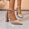Baotou Sandals Autumn New Pointed Toe Shallow Mouth One Strap Anti-slip Wear-resistant High Heels