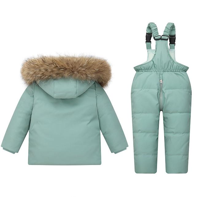 Children's Down Jacket Suit Boys and Girls 1-6 Years Old Thickened Two-piece Winter Style
