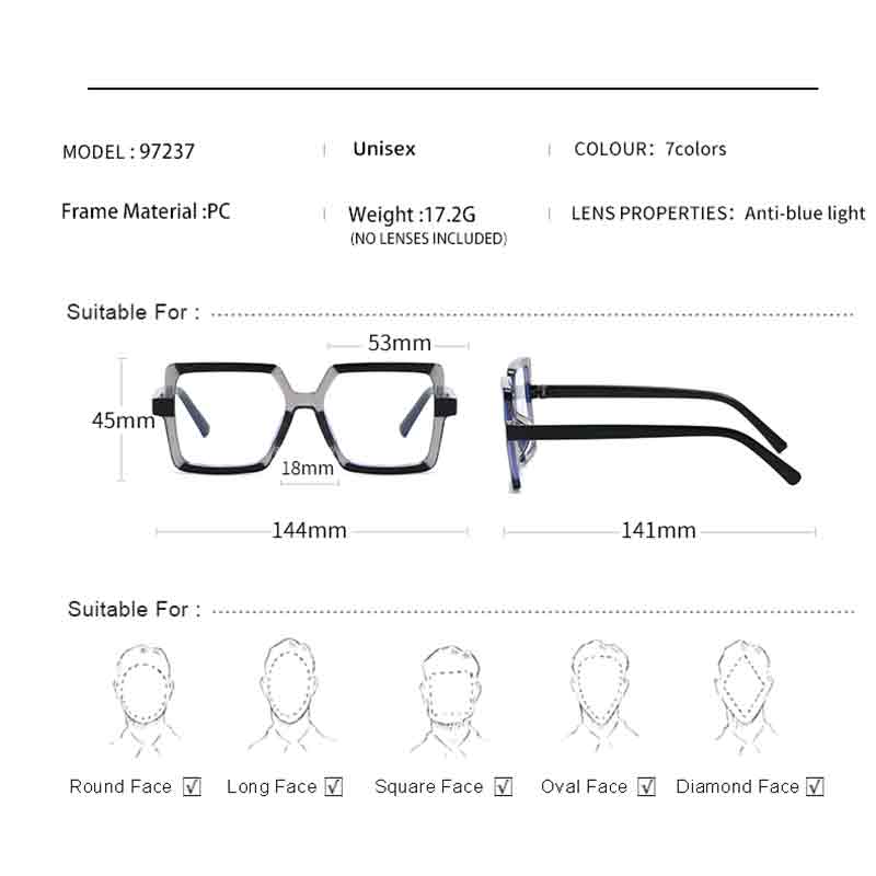 Blaulichtfilterbrille Exquisite Mode Quadratische Brille Damen Herren Retro Luxus Brille Blaulichtblockierend Mann Dame Brille