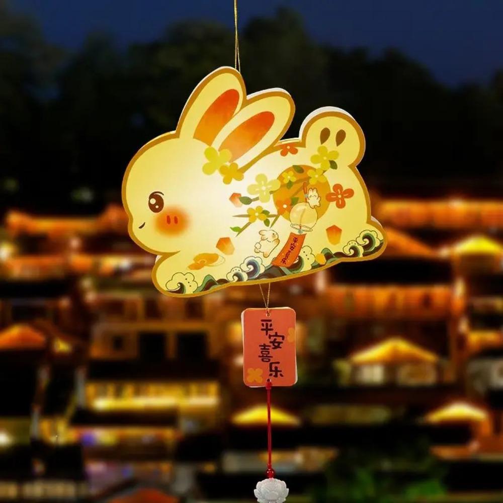 PVC Mid-Autumn Festival Lantern Moon Lantern DIY Material Package Kawaii Rabbit Lanterns  Gifts Style 3
