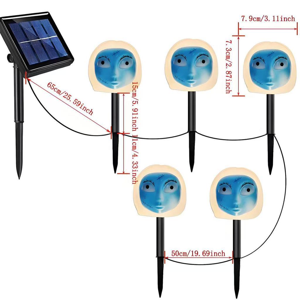 Solar-Powered Halloween Pumpkin Skeleton Ground Lights - Waterproof Outdoor Garden Decor