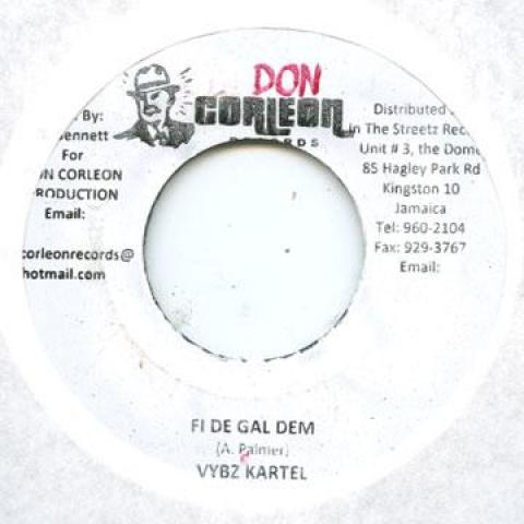 7inch Record VYBZ KARTEL - Fi De Gal Dem Don Corleon 2010 Jamaica Reggae, Ska & Dub