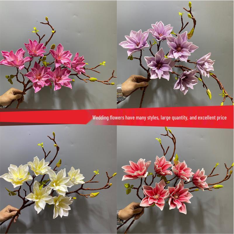 High-End Chinese Style Magnolia Artificial Flower Arrangement for Home Decor